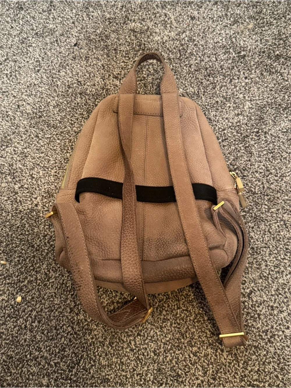 Hammitt Hunter Medium Backpack Grey Natural Brushed Gold Leather Nubuck Bag